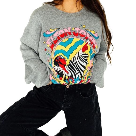 DAYDREAMER Elton John Rocket Man BF Crew Neck Sweatshirt, New with Tag $136 - Picture 9 of 14